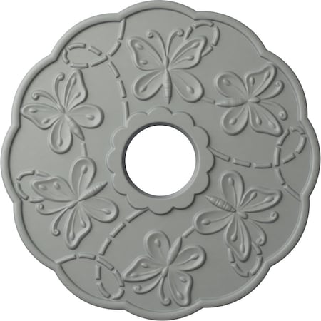 Ekena Millwork Terrones Butterfly Medallion (Canopies up to 3 7/8"), 17 7/8"OD x 3 7/8"ID x 1"P, Primed White CM17TS